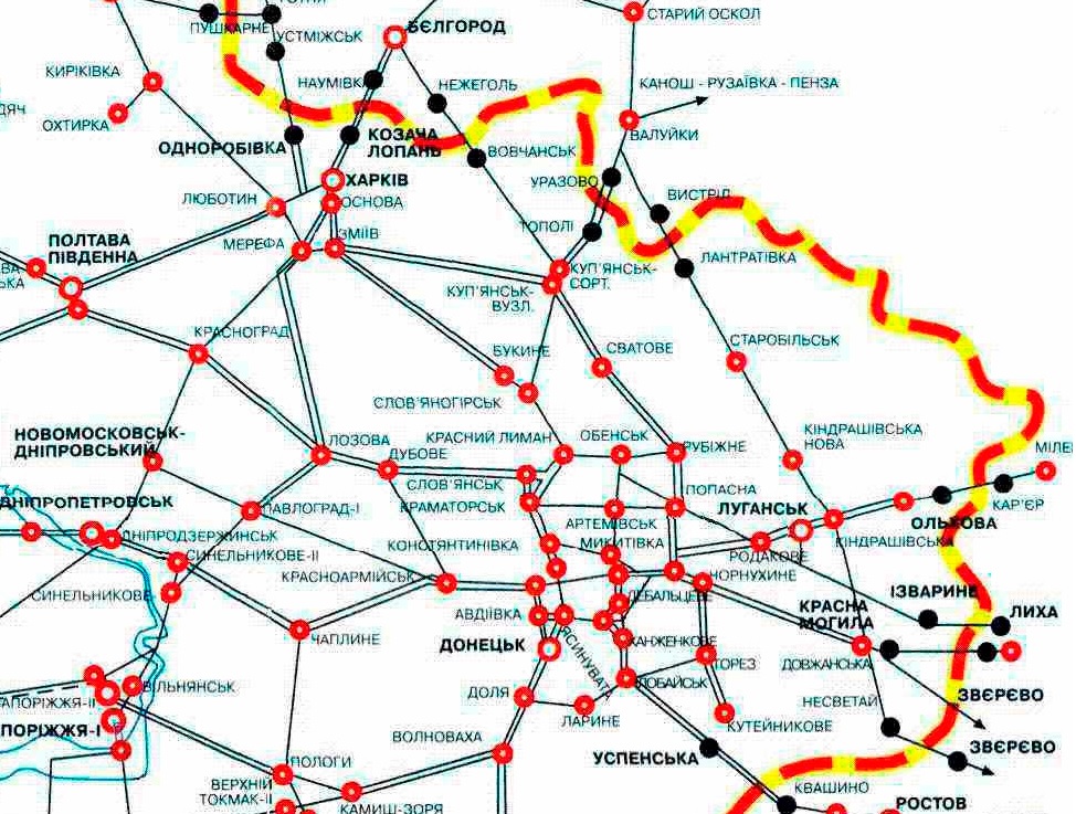 Карта жд путей украины