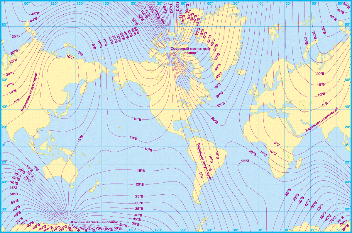 Магнитное поле земли карта