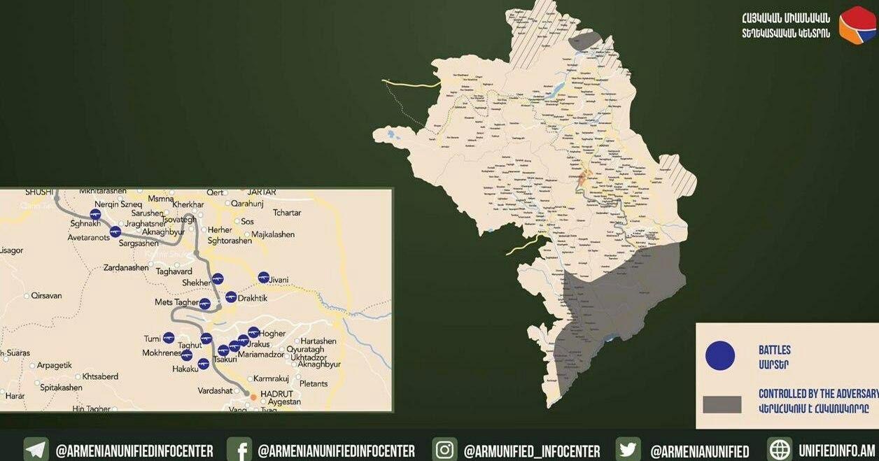 Карта боевых действий в карабахе онлайн нагорном на сегодня