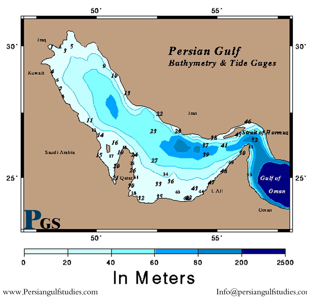 Температура воды в персидском. Карта глубин Персидского залива. Глубина Ормузского пролива. Батиметрия Персидского залива. Карта дна Персидского залива.
