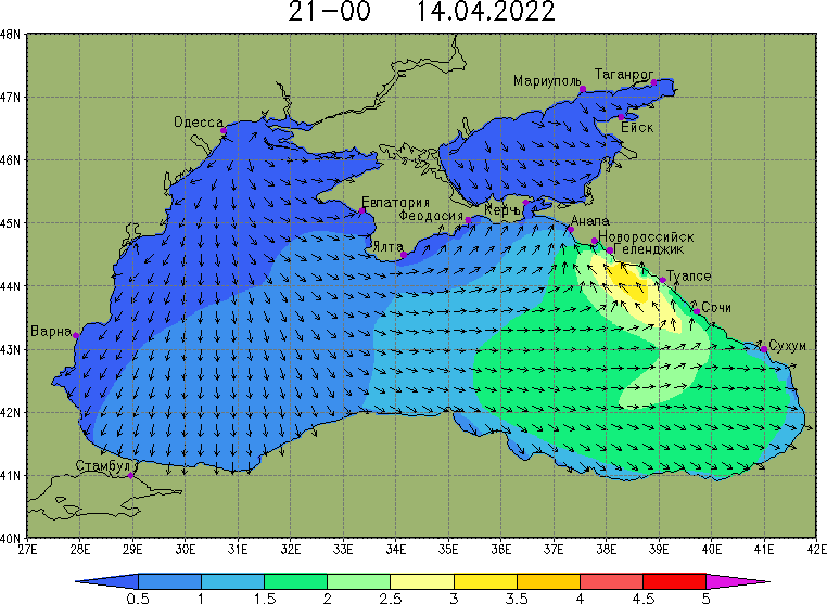 Карта волнения азовского моря