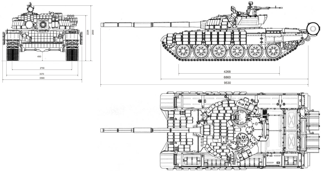 Чертеж танка т72