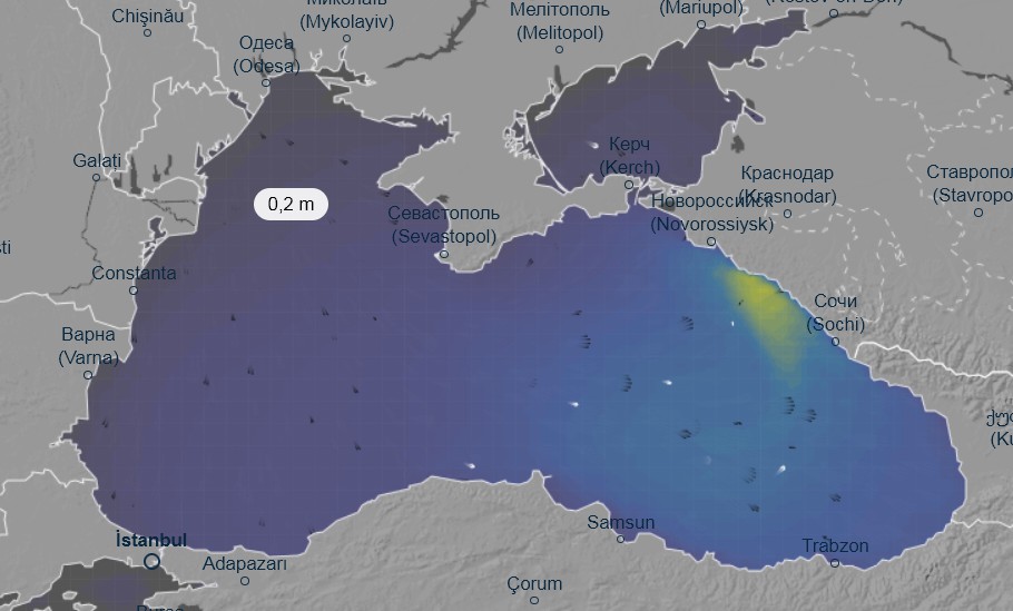 Карта волнения черного моря адлер