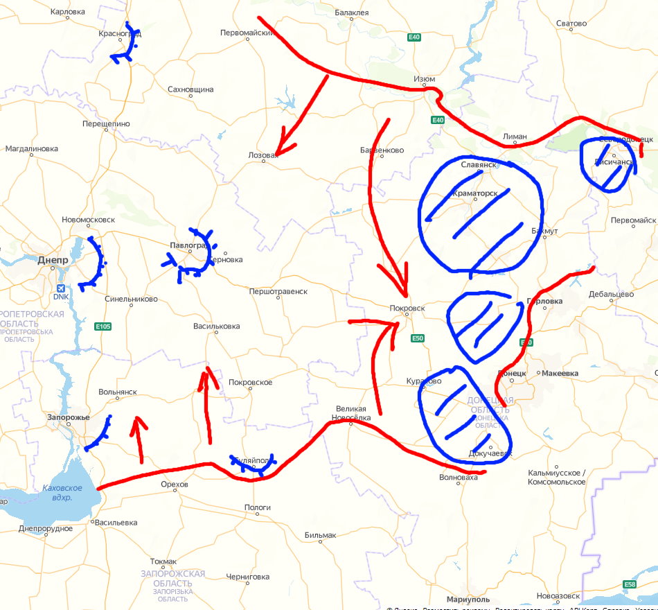 Карта боевых действий под сватово